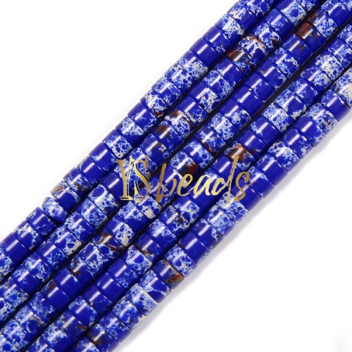 Synthetic Royal Blue Impression Jasper Heshi Wheel Beads, Approx 2x4mm