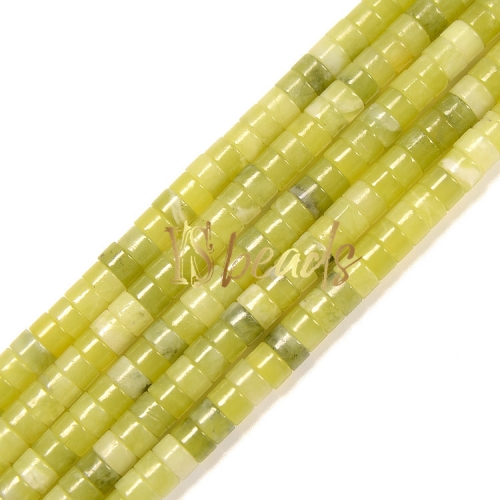 Olive Jade Heshi Wheel Beads, Approx 2x4mm