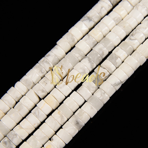 Howlite Heshi Wheel Beads, Approx 2x4mm