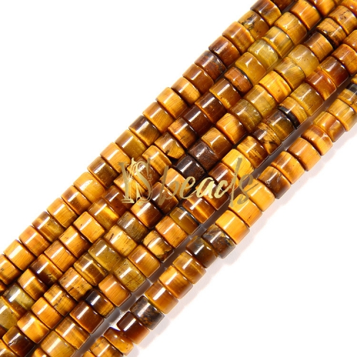 Yellow Tiger Eye Heshi Wheel Beads, 2x4mm-3x6mm