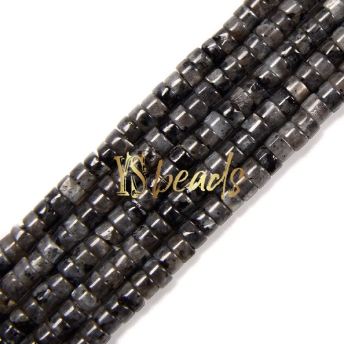 Larvikite Heshi Wheel Beads, 2x4mm-3x6mm