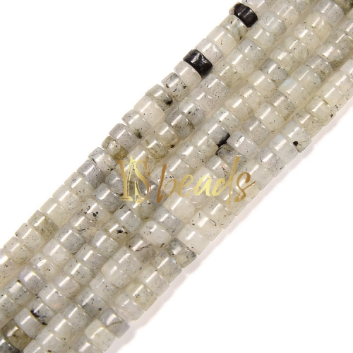 Labradorite Heshi Wheel Beads, Approx 2x4mm