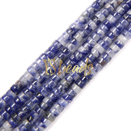 Blue Spot White Jasper Heshi Wheel Beads, Approx 2x4mm