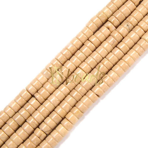 Beige Jasper Heshi Wheel Beads, Approx 2x4mm