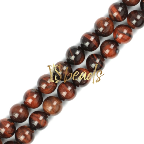 B Grade Red Tiger Eye Plain Rounds, Approx 4-16mm