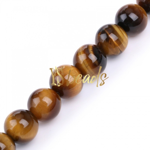 A Grade Yellow/Brown Tiger Eye Plain Rounds, Approx 4-16mm