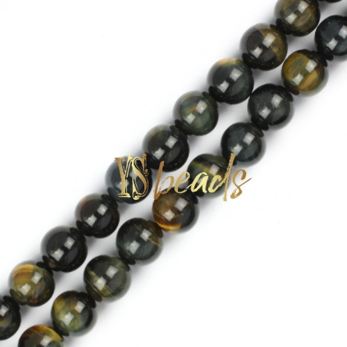 A Grade Yellow/Blue Tiger Eye Plain Rounds, Approx 4-16mm