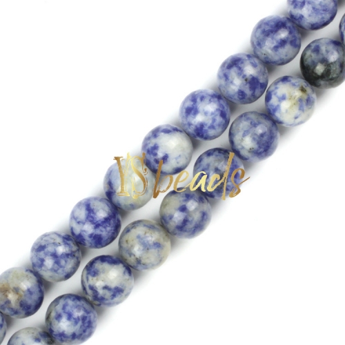 White Spot Blue Jasper Plain Rounds, Approx 6-12mm