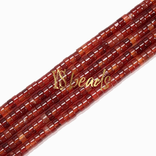 Red Agate Heshi Wheel Beads, 2x4mm-3x6mm