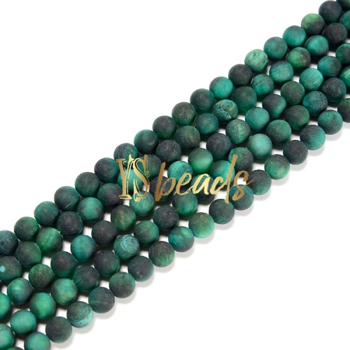 Green Color Tiger Eye Matte Rounds, Approx 4-12mm