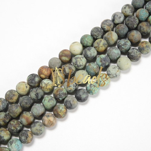 African Turquoise Matte Rounds, Approx 4-10mm