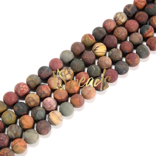 New Picasso Jasper Matte Rounds, Approx 4-10mm