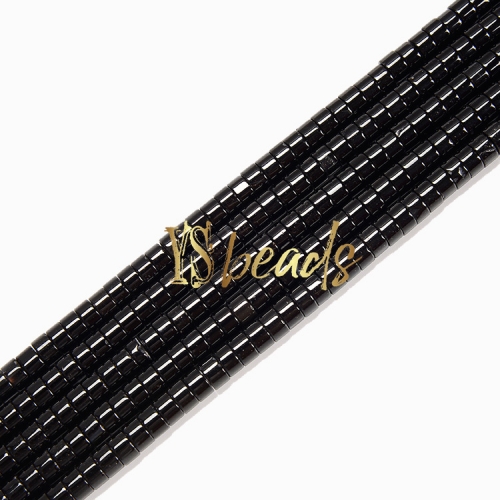 Black Agate Heshi Wheel Beads, 2x4mm-3x6mm
