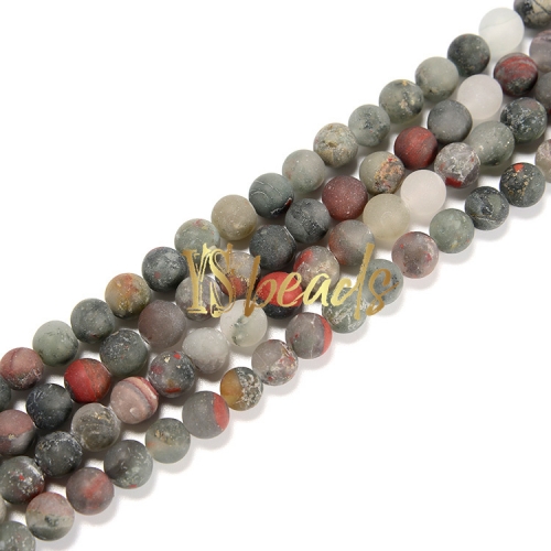 Africa Blood Stone Matte Rounds, Approx 4-12mm