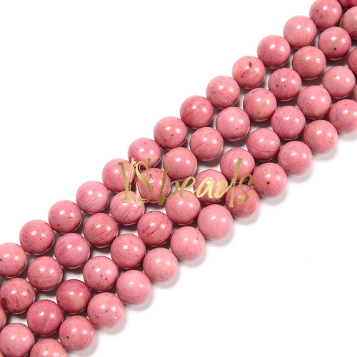 Chinese Rhodochrosite Plain Rounds, Approx 4-10mm