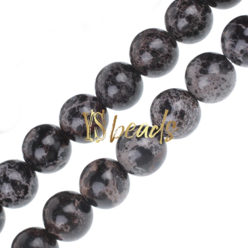 Black Impression Jasper Rounds, Approx 4-12mm