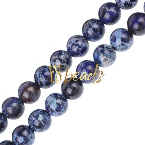 Royal Blue Impression Jasper Rounds, Approx 4-12mm