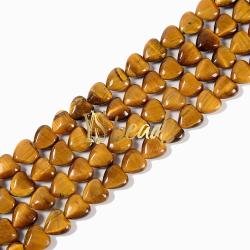 Tiger Eye Puffy Hearts, Approx 8-12mm