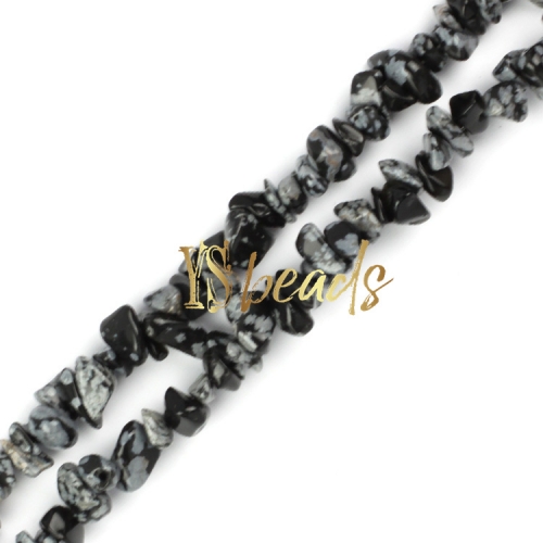 Snowflake Obsidian Chips, Approx 5x8mm