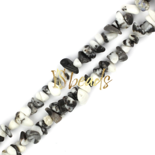 Black&White Zebra Jasper Chips, Approx 5x8mm