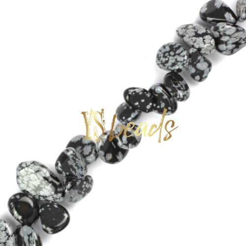 Snowflake Obsidian Drop Style Nuggets, Approx 5x8-10x12mm