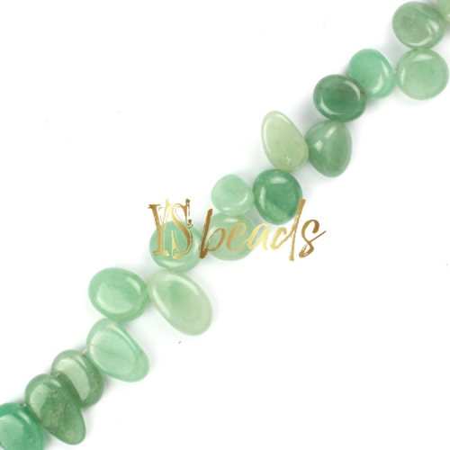 Green Aventurine Drop Style Nuggets, Approx 5x8-10x12mm