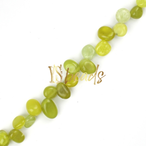Olive Jade Drop Style Nuggets, Approx 5x8-10x12mm