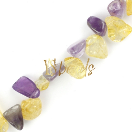 Amethyst&Citrine Drop Style Nuggets, Approx 5x8-10x12mm
