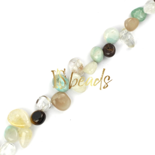 Mixed Stones Drop Style Nuggets, Approx 5x8-10x12mm