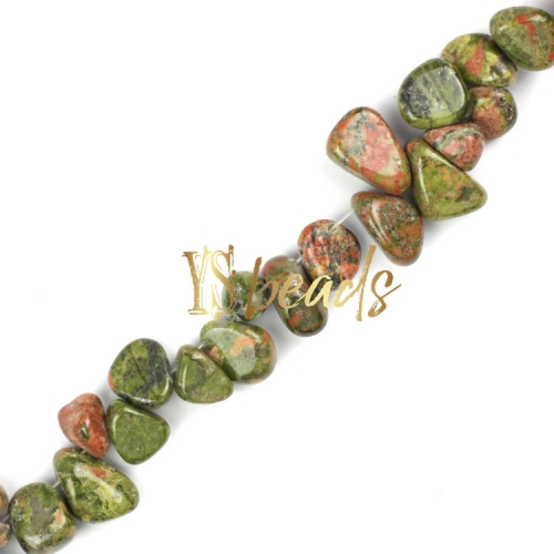 Unakite Drop Style Nuggets, Approx 5x8-10x12mm