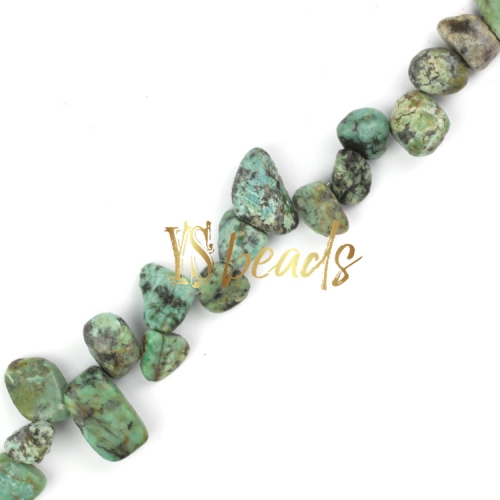 African Turquoise Drop Style Nuggets, Approx 5x8-10x12mm