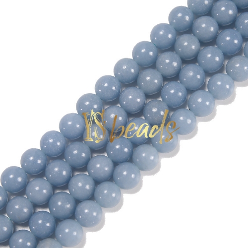 Blue Angelite Plain Rounds, Approx 4-10mm