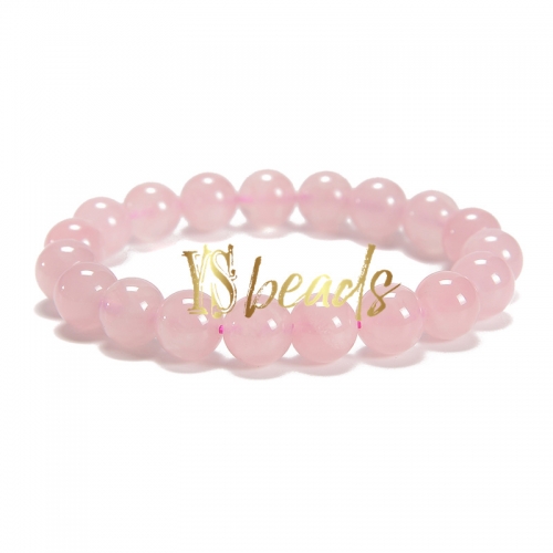 Madagascar Rose Quartz Round Bracelet, Approx 10mm