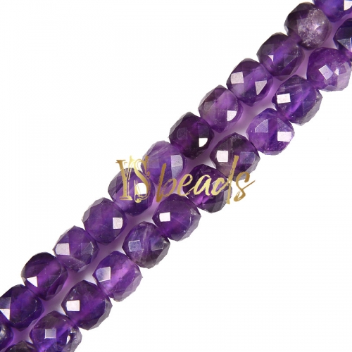 Amethyst Faceted Cubes, Approx 4mm