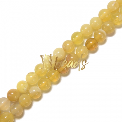 Yellow Opal Plain Rounds, Approx 6-8mm