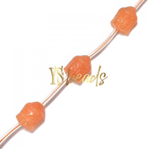 Red Aventurine Buddha Beads, Approx 10x13mm