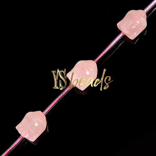 Rose Quartz Buddha Beads, Approx 10x13mm