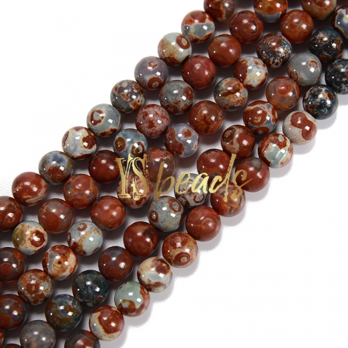 War Red Agate Plain Rounds, 6-12mm