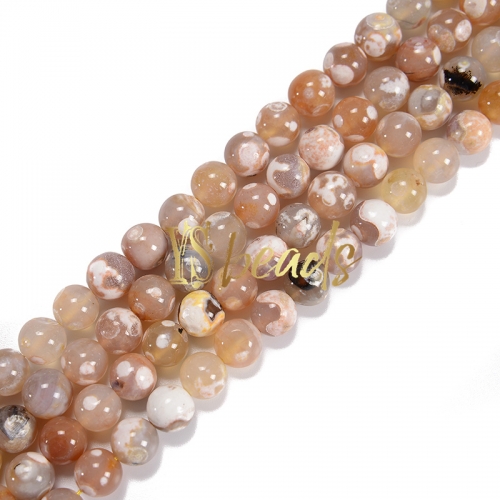 Sakura Agate Plain Rounds, 6-12mm