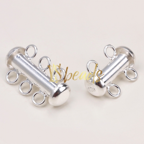 S925 Sterling Silver Loop Clasp, Approx 6x15-6x20mm