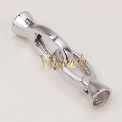 Rhodium Plated 925 Sterling Silver Clasp, Approx 8x12mm