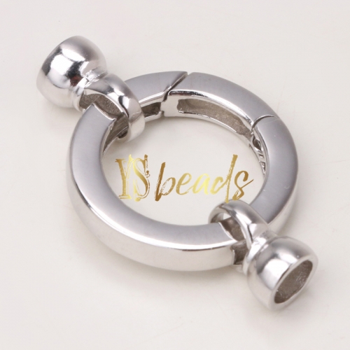 Rhodium Plated 925 Sterling Silver Clasp, Approx 22mm