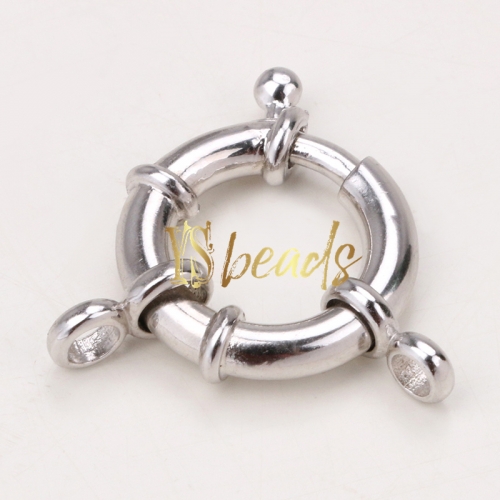 Rhodium Plated 925 Sterling Silver Spring Clasp, Approx 15mm