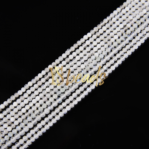 Blue Light Moonstone Plain Rounds, Approx 2-3mm