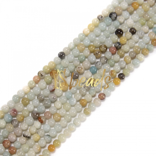 Mixed Color Amazonite Plain Rounds, Approx 2-3mm