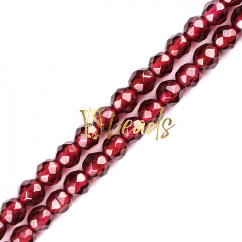 Garnet Faceted Rounds, Approx 2-3mm