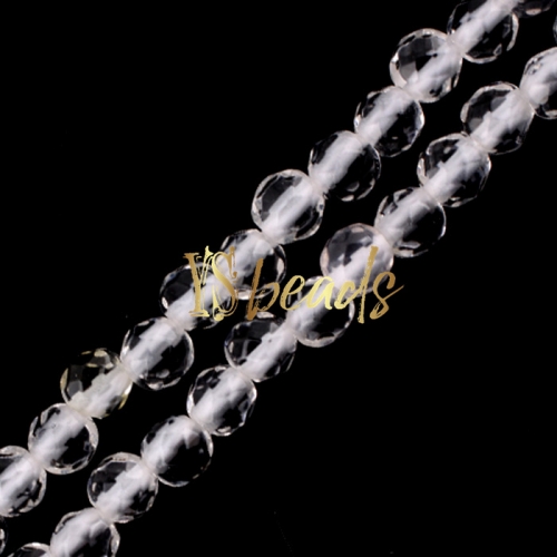 Clear Quartz FacetedRounds, Approx 2-3mm