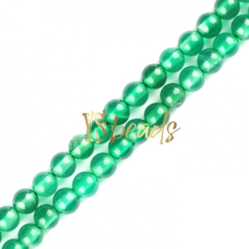 Green Agate Plain Rounds, Approx 2-3mm