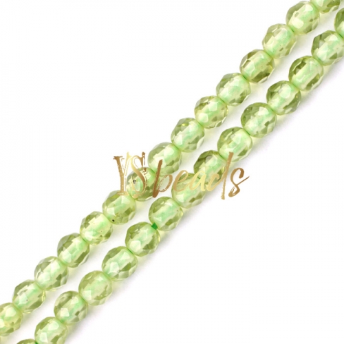 Peridot Faceted Rounds, Approx 2-3mm