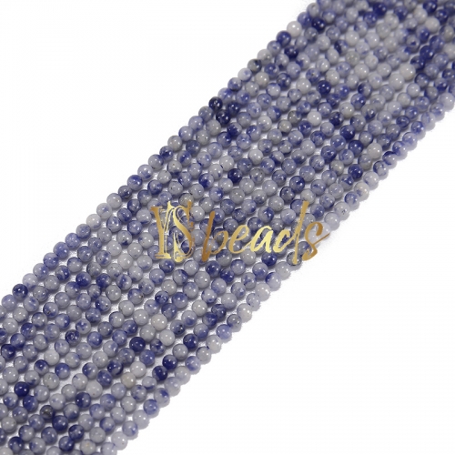 White Spot Blue Jsaper Plain Rounds, Approx 2-3mm